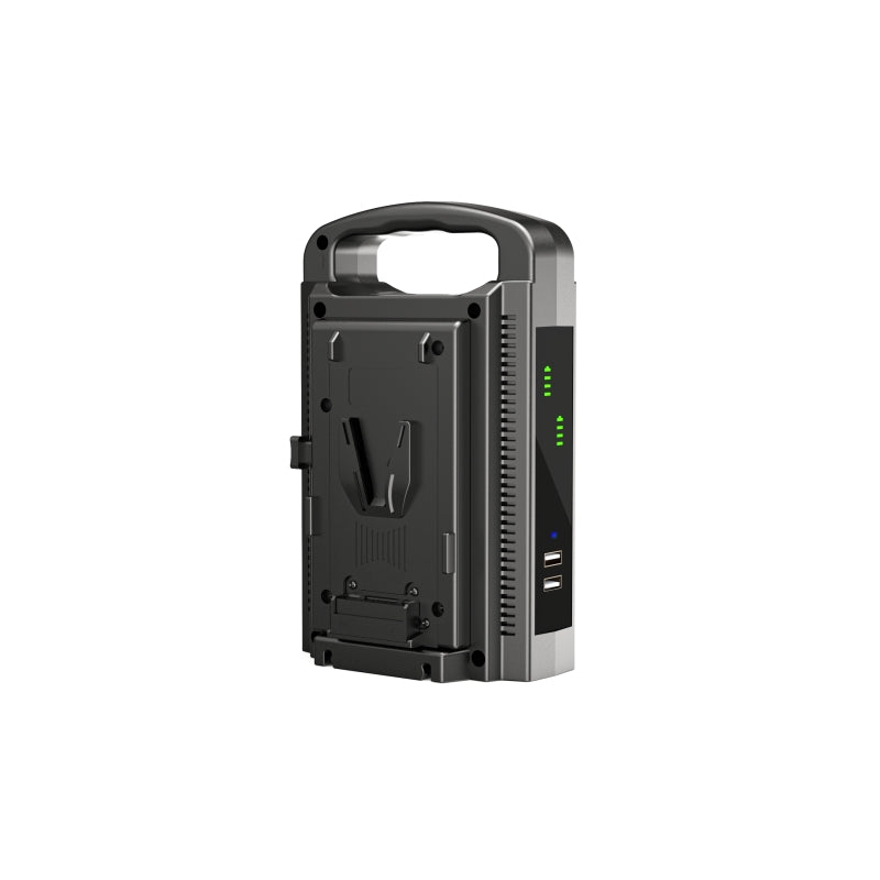 BP-2CH Dual-Slot V-Mount/V-Lock Battery Charger with Dual USB-A Outputs for Professional Camera Broadcast V-Lock Battery