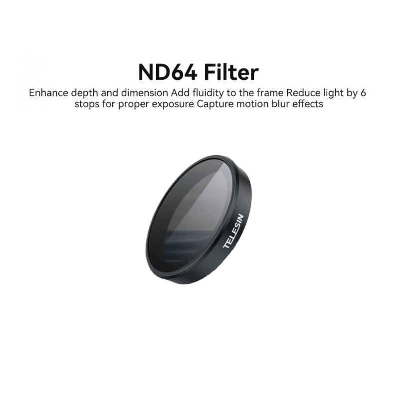 UV Filters for DJI OSMO Action 5/4/3 Glass Aluminum Frame Filter ND64 Filters for DJI OSMO Action 5/4/3